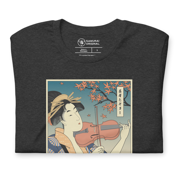 Geisha Violin Music Japanese Ukiyo-e Unisex T-Shirt