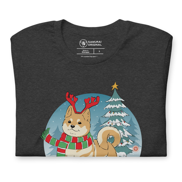 Dog Shiba Funny Christmas Japanese Ukiyo-e Unisex T-Shirt - Samurai Original