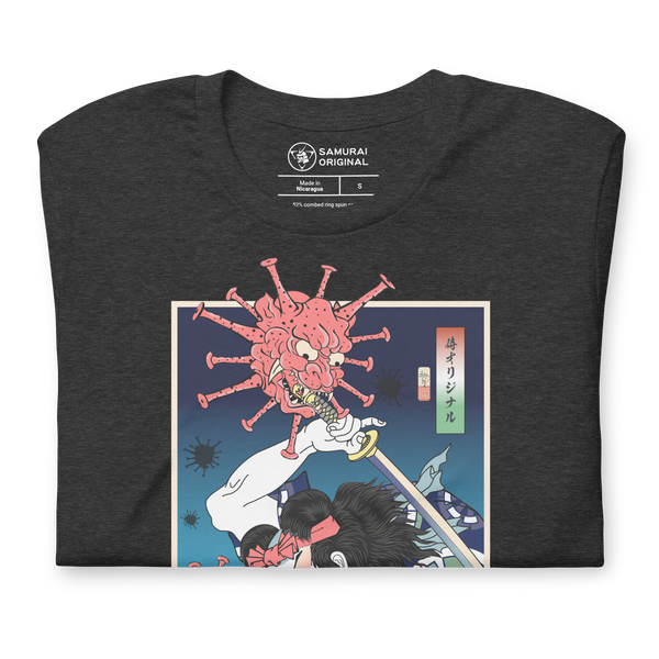 Samurai vs Virus Demon 2 Ukiyo-e Unisex T-Shirt - Samurai Original