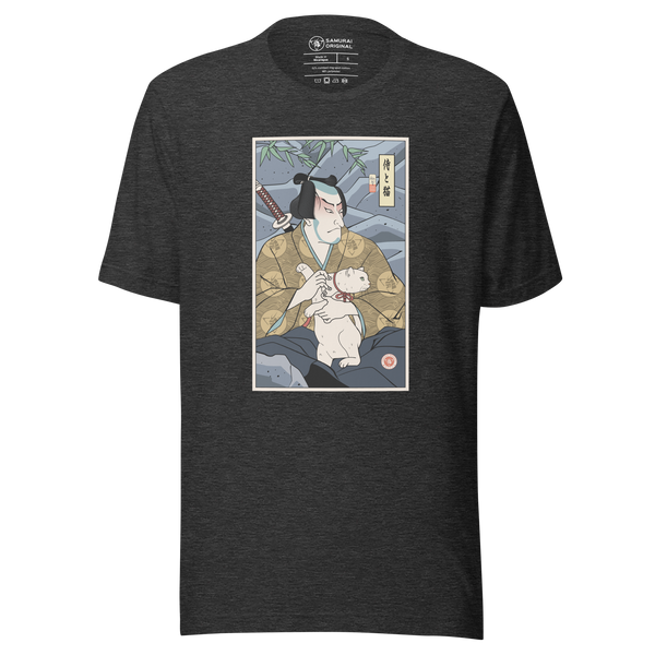 Samurai & Cat Funny Japanese Ukiyo-e Unisex T-Shirt