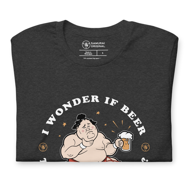 Sumo and Beer Funny Japanese Ukiyo-e Unisex Unisex T-shirt