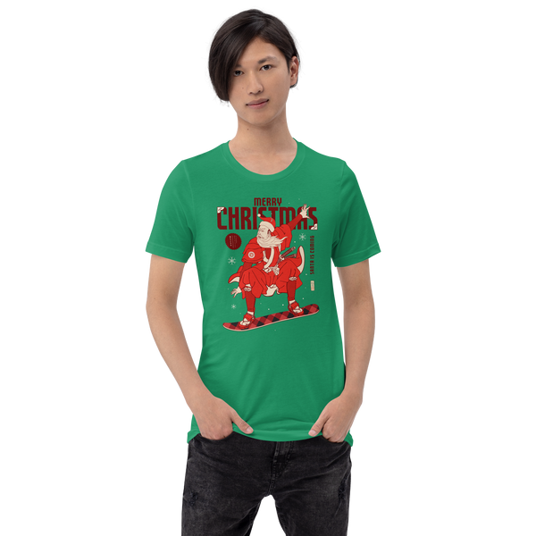 Santa Samurai Snowboard Christmas Ukiyo-e  Unisex T-shirt