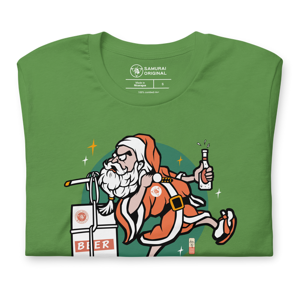 Santa Claus & Beer Merry Christmas 4 Ukiyo-e Unisex T-Shirt