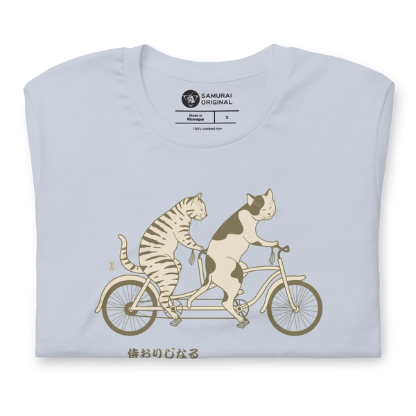 Cat Ride Funny Japanese Ukiyo-e Unisex T-shirt - Samurai Original