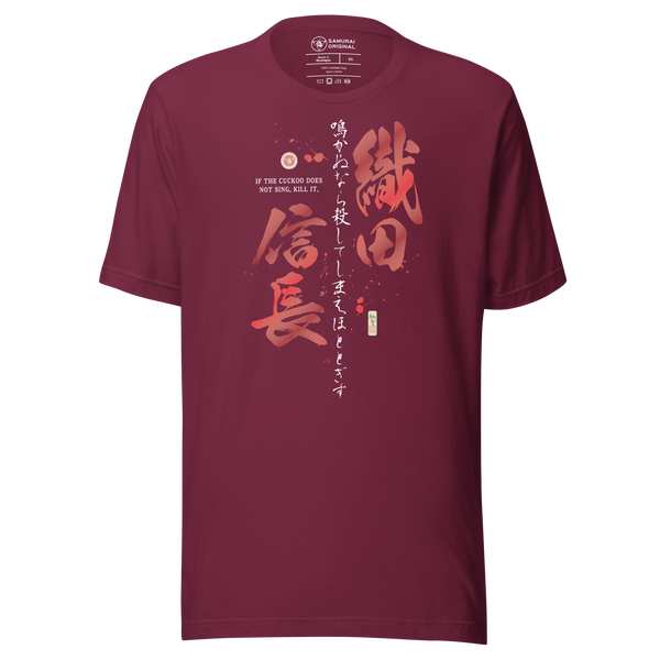 Oda Nobunaga Daimyo Japanese Kanji Calligraphy Unisex T-Shirt 2 - Samurai Original