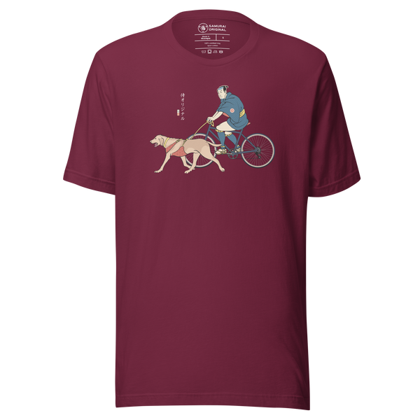 Samurai Cycling With DogLabrador Retriever Ukiyo-e Unisex t-shirt