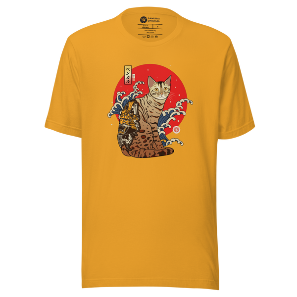 Bengal Cat Japanese Ukiyo-e Unisex T-shirt - Samurai Original