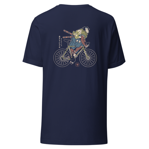 Samurai Bicycle Race Sport Ukiyo-e Back Unisex T-Shirt - Samurai Original