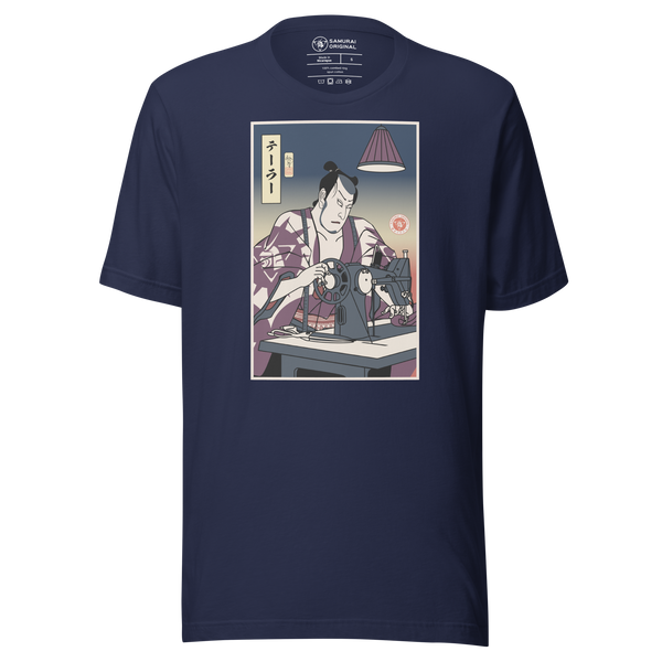 Samurai Tailor Sewing Machine Ukiyo-e Unisex T-Shirt
