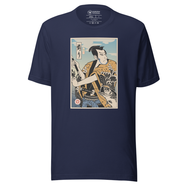 Samurai Fishing 2 Ukiyo-e Unisex T-Shirt - Samurai Original