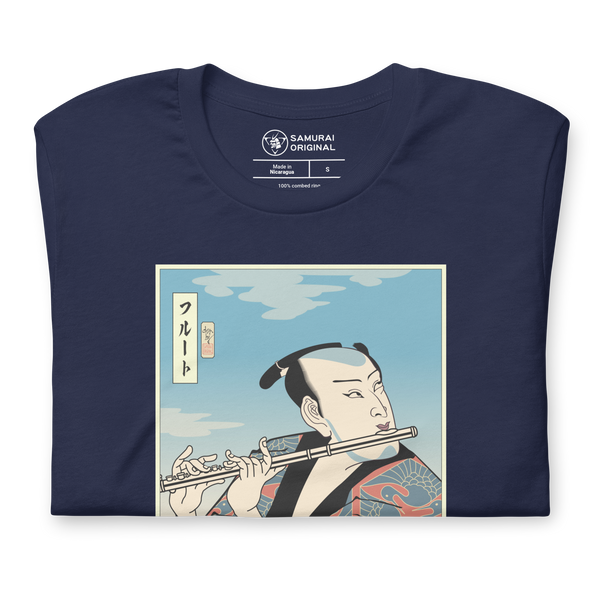Samurai Flute Player Music Ukiyo-e Unisex T-Shirt - Samurai Original