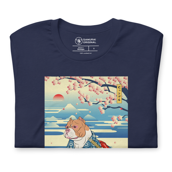 Dog Pitbull Japanese Ukiyo-e Unisex T-Shirt - Samurai Original