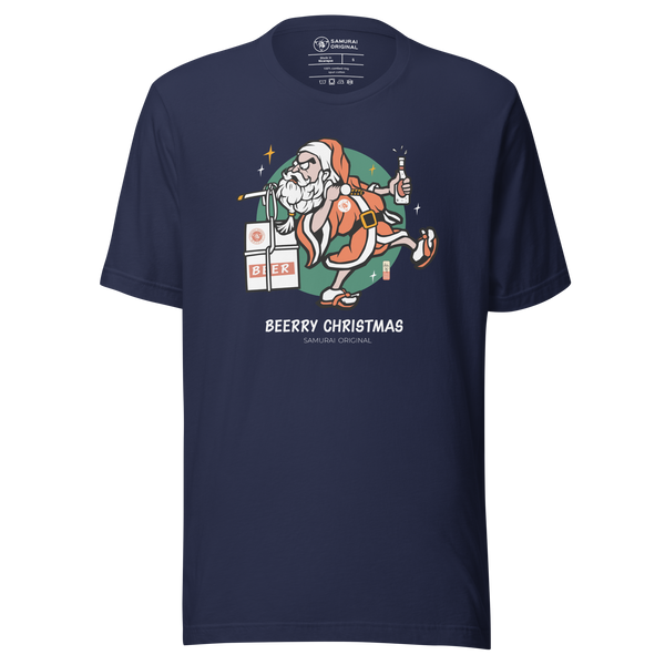 Santa Claus & Beer Merry Christmas 4 Ukiyo-e Unisex T-Shirt - Samurai Original