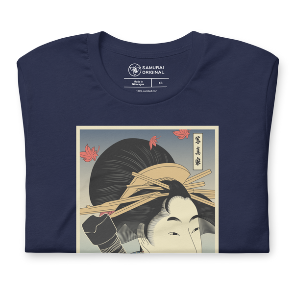 Geisha Photographer Camera Japanese Ukiyo-e Unisex T-Shirt - Samurai Original