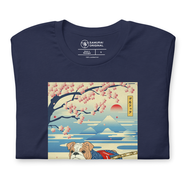 Dog Bulldog Japanese Ukiyo-e Unisex T-Shirt - Samurai Original