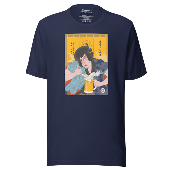 Samurai Drinks Beer Ukiyo-e 3 Unisex T-shirt