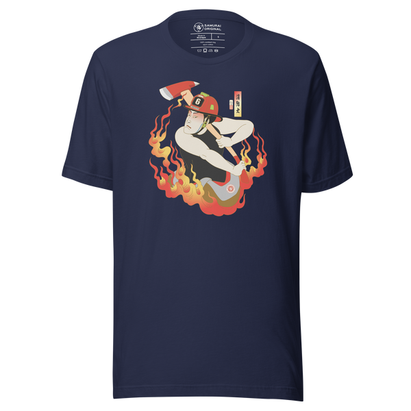 Samurai Firefighter Fireman Ukiyo-e Unisex T-shirt - Samurai Original