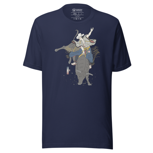 Samurai Bull Riding Ukiyo-e Unisex T-shirt