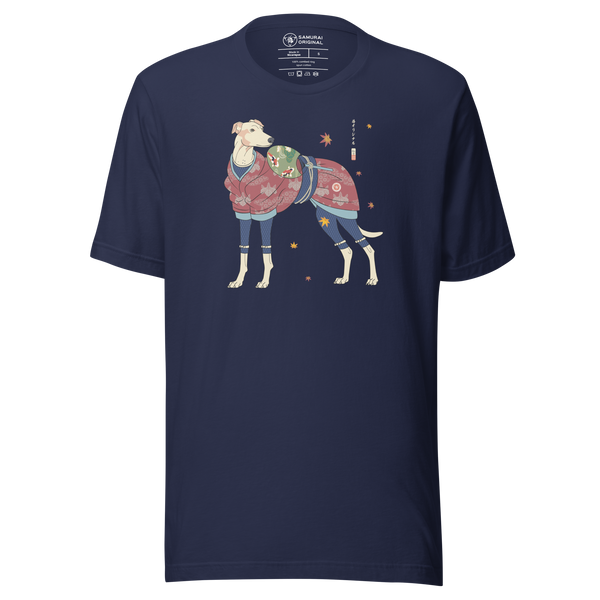 Greyhound Dog Funny Japanese Ukiyo-e Unisex T-shirt - Samurai Original