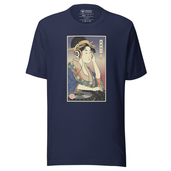 Geisha DJ Turntable Music Japanese Ukiyo-e Unisex T-Shirt - Samurai Original