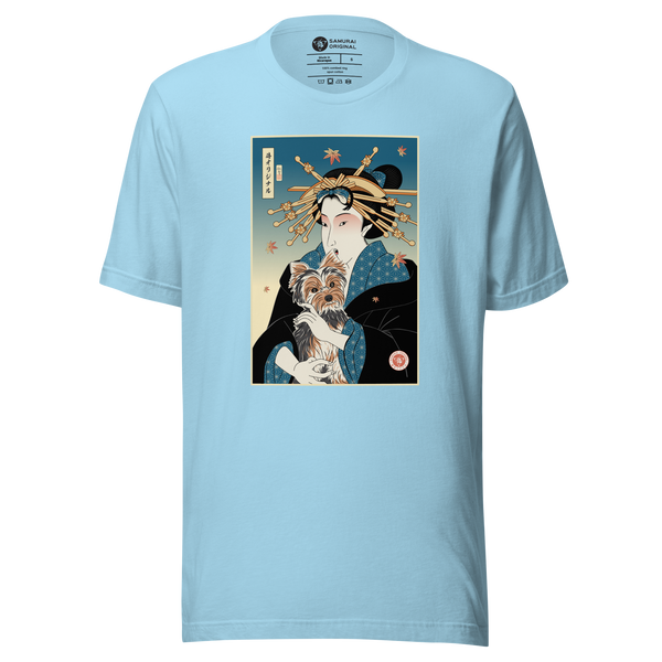 Geisha and Yorkshire Dog Japanese Ukiyo-e Unisex t-shirt - Samurai Original
