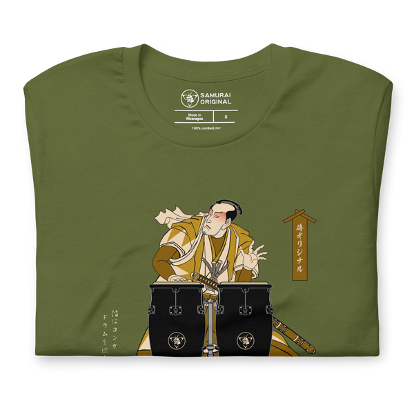 Samurai Playing the Conga Drums Ukiyo-e Unisex t-shirt