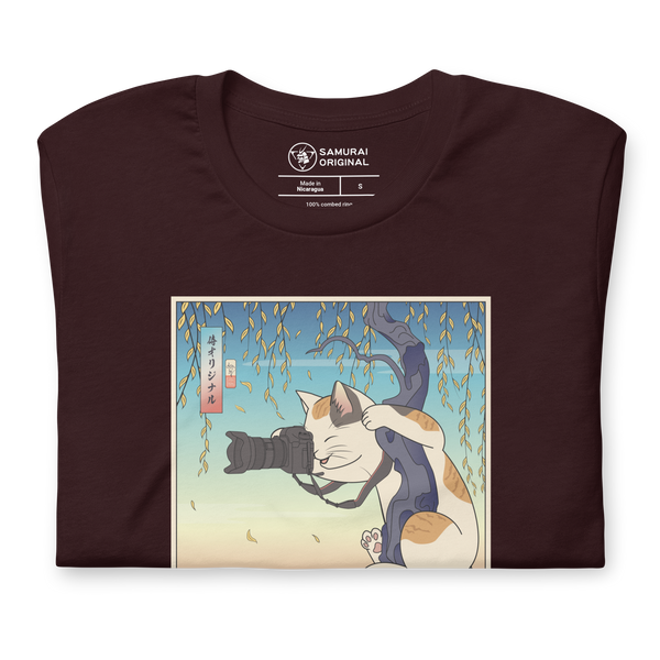 Cat Photographer Funny Japanese Ukiyo-e Unisex T-shirt - Samurai Original