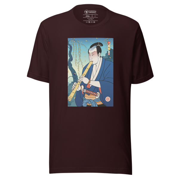 Samurai Play Shakuhachi Bamboo Flute Ukiyo-e Unisex T-shirt