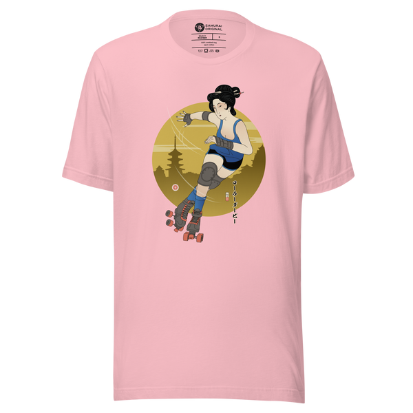Geisha Roller Derby Japanese Ukiyo-e Unisex T-shirt - Samurai Original