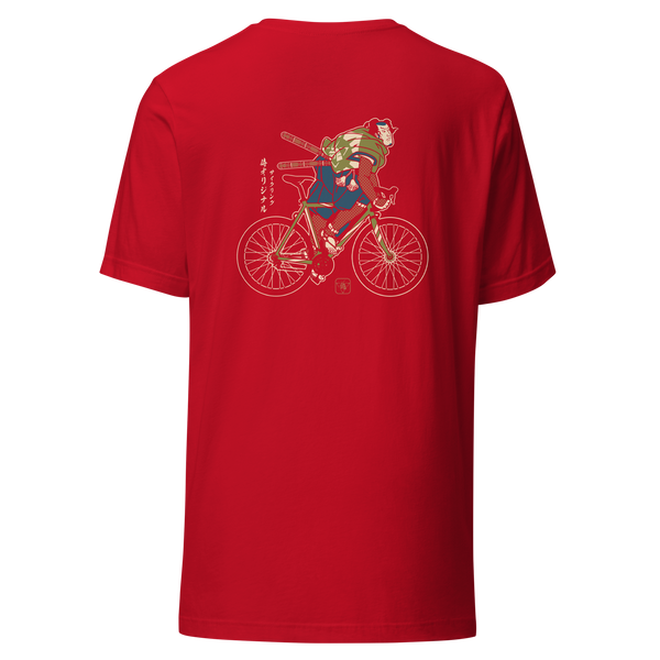 Samurai Bicycle Race Sport Ukiyo-e Back Unisex T-Shirt