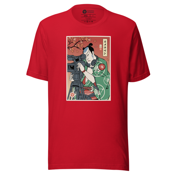 Samurai Cameraman Camcorder Ukiyo-e Unisex T-Shirt