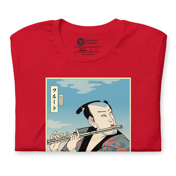 Samurai Flute Player Music Ukiyo-e Unisex T-Shirt - Samurai Original