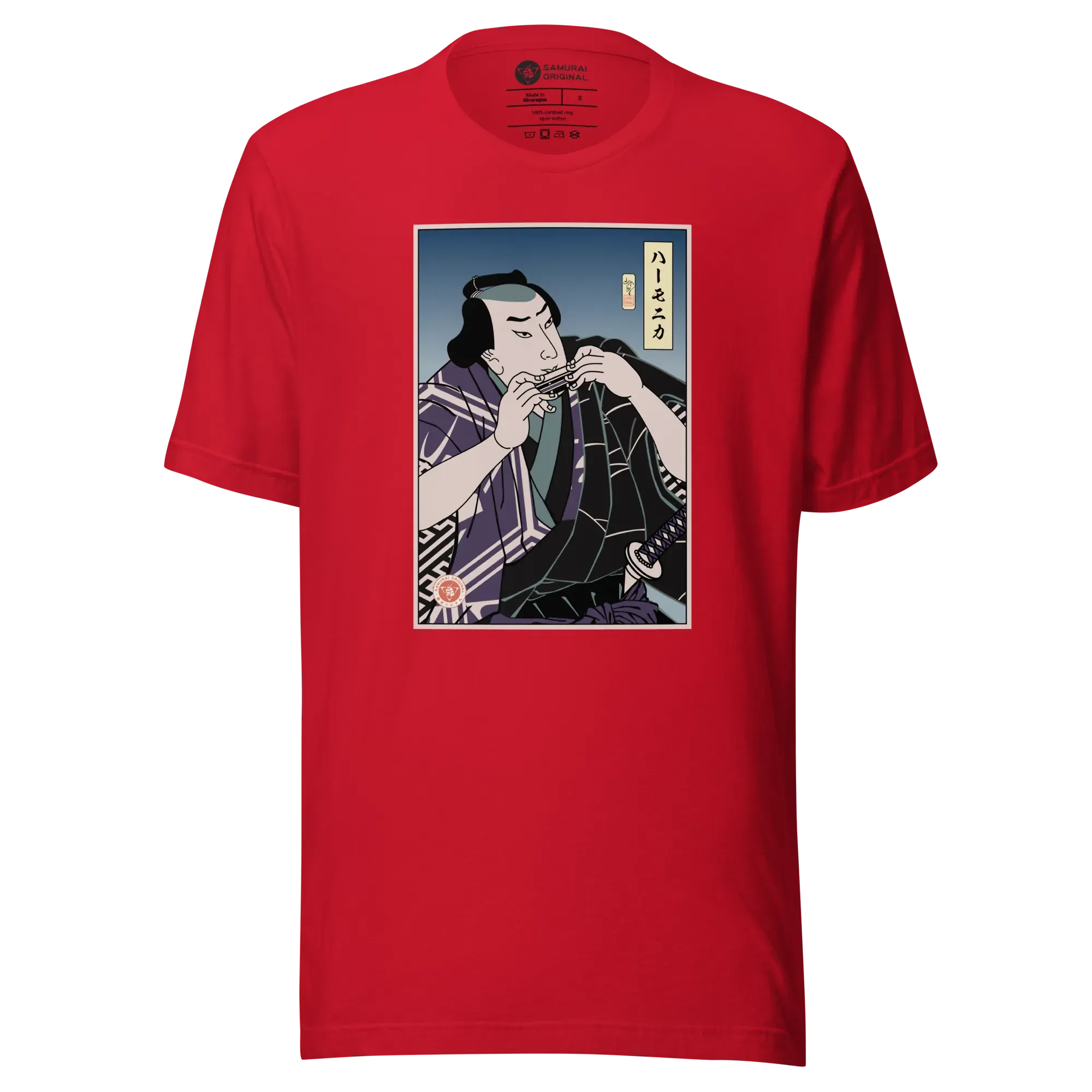Samurai Harmonica Player Music Ukiyo-e Unisex T-Shirt – Samurai Original