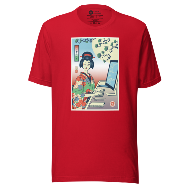 Geisha Programmer Computer Science Japanese Ukiyo-e Unisex T-Shirt - Samurai Original
