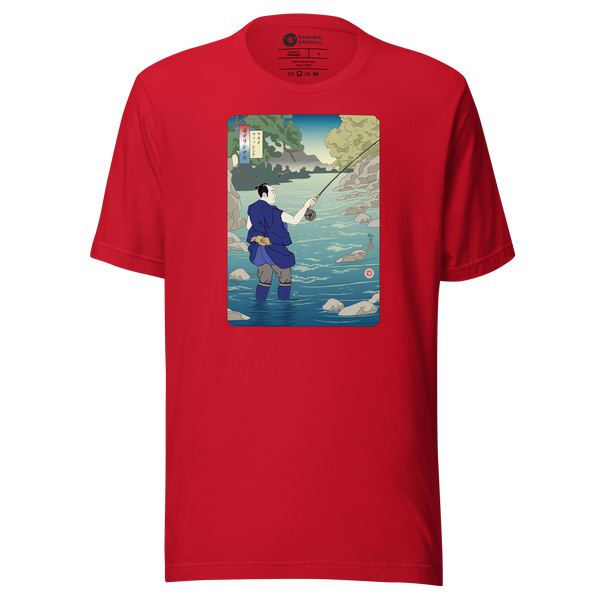 Samurai Fly Fishing Ukiyo-e Unisex t-shirt