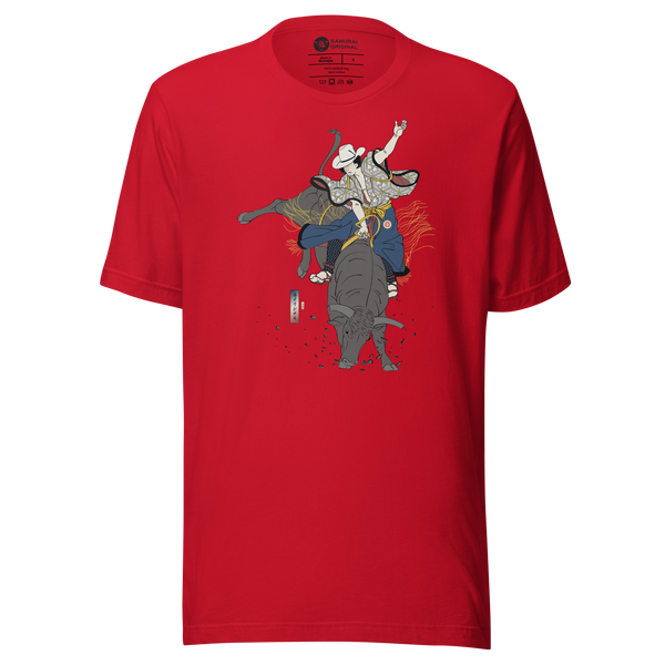 Samurai Bull Riding Ukiyo-e Unisex T-shirt
