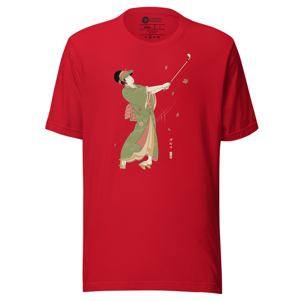 Geisha Golf Player Japanese Ukiyo-e Unisex T-shirt - Samurai Original