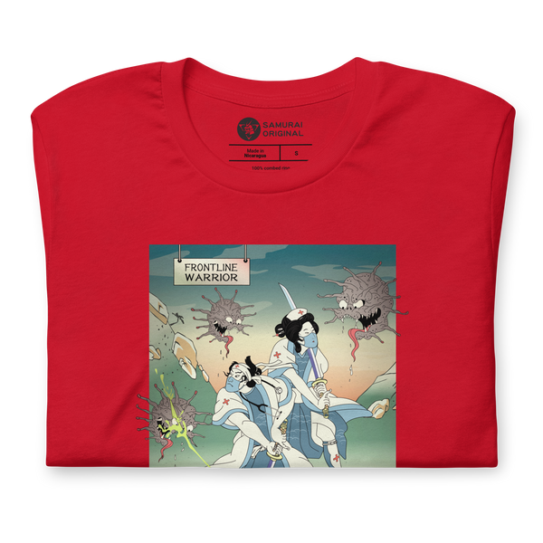 Doctor Nurse vs Virus Demon Japanese Ukiyo-e Unisex T-Shirt - Samurai Original