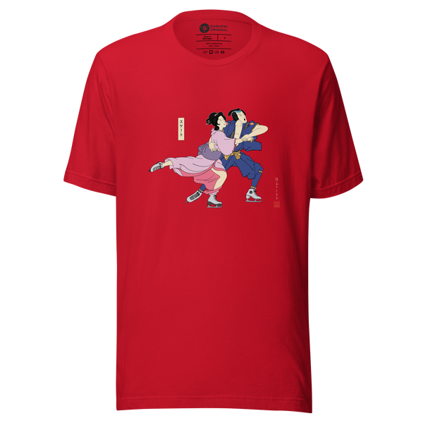 Samurai & Geisha Figure Skating Japanese Ukiyo-e Unisex t-shirt
