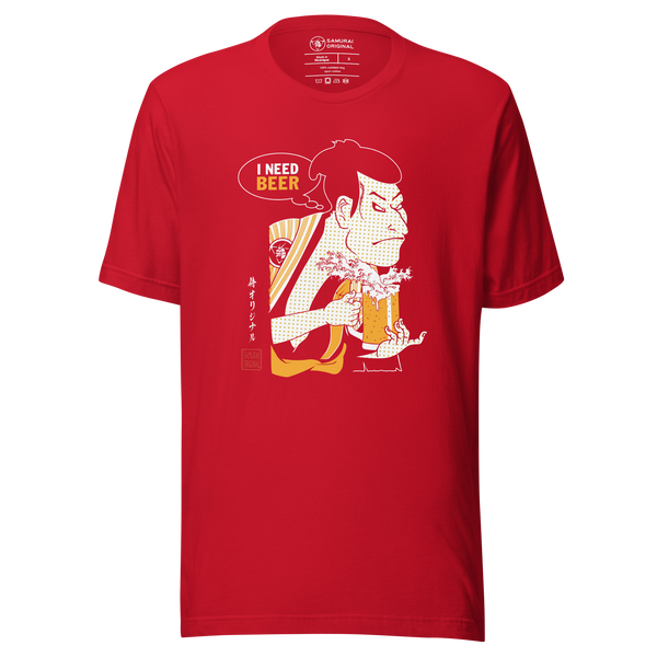 Samurai and Beer I Need Beer Japanese Ukiyo-e Unisex T-shirt