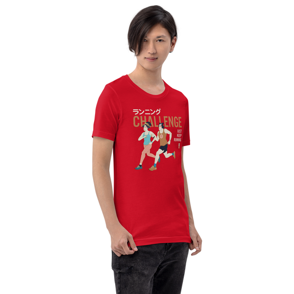 Samurai and Geisha Running Ukiyo-e Unisex T-shirt