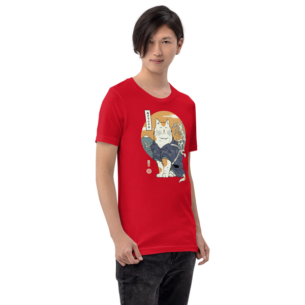 Cat Samurai Funny Japanese Ukiyo-e Unisex T-Shirt