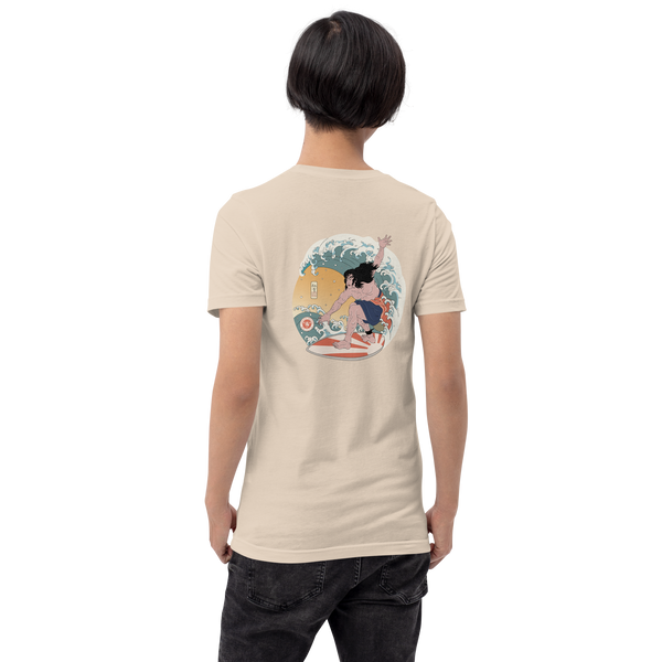 Samurai Surfing 2 Water Sport Ukiyo-e Back Unisex T-Shirt