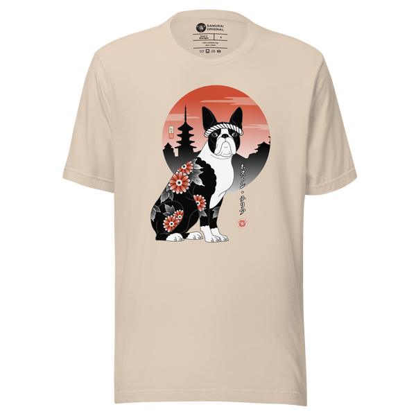 Samurai Boston Terrier Ukiyo-e Unisex T-shirt