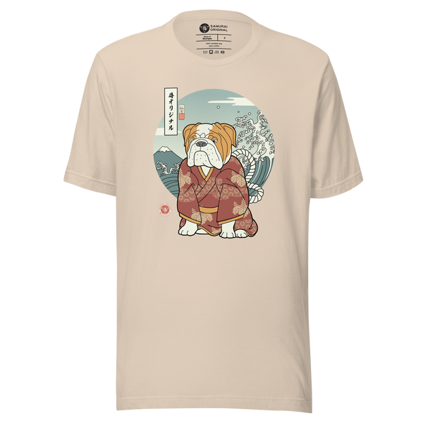 Samurai & Bulldog Funny Japanese Unisex T-Shirt