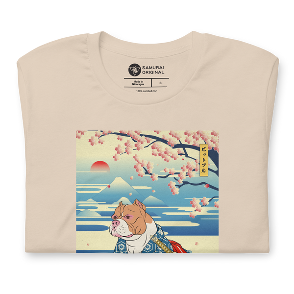 Dog Pitbull Japanese Ukiyo-e Unisex T-Shirt - Samurai Original