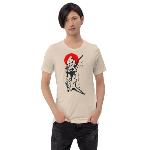 Invincible Samurai Japanese Kanji Calligraphy Unisex T-Shirt - Samurai Original