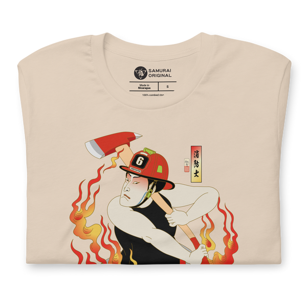 Samurai Firefighter Fireman Ukiyo-e Unisex T-shirt - Samurai Original