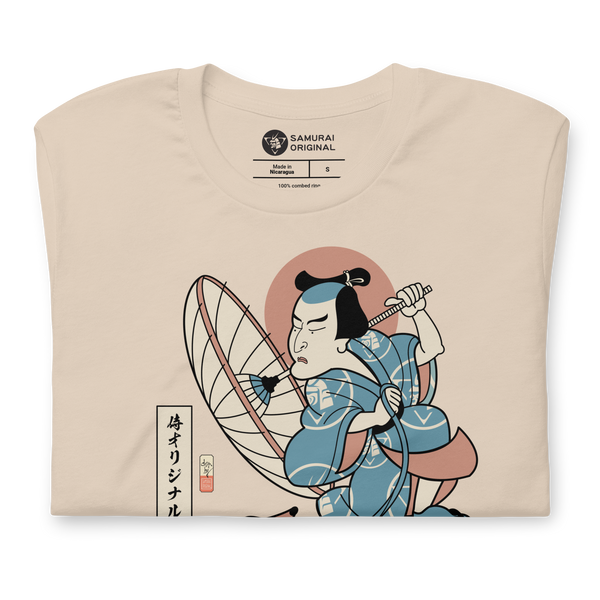 Samurai & Dachshund Walking Ukiyo-e Funny Japanese Unisex T-Shirt