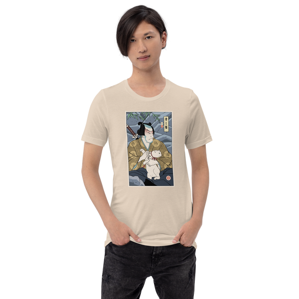 Samurai & Cat Funny Japanese Ukiyo-e Unisex T-Shirt